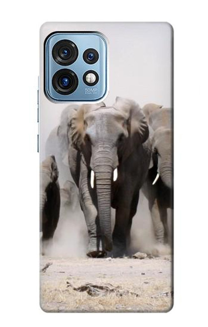 S3142 éléphant d'Afrique Etui Coque Housse pour Motorola Edge+ (2023), X40, X40 Pro, Edge 40 Pro