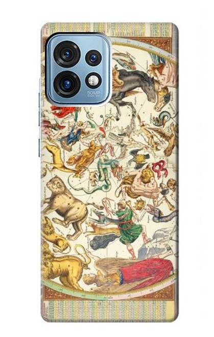 S3145 Constellation antique Carte du ciel étoilé Etui Coque Housse pour Motorola Edge+ (2023), X40, X40 Pro, Edge 40 Pro