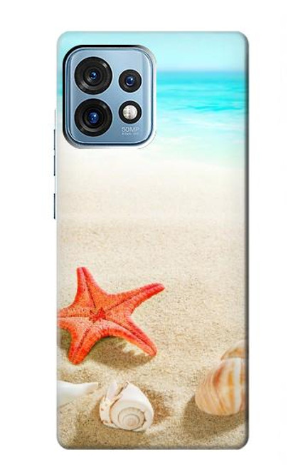 S3212 Coquilles de mer Étoile de mer Plage Etui Coque Housse pour Motorola Edge+ (2023), X40, X40 Pro, Edge 40 Pro