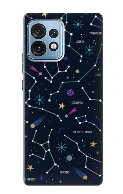 S3220 Carte Zodiaque étoiles Constellations Etui Coque Housse pour Motorola Edge+ (2023), X40, X40 Pro, Edge 40 Pro