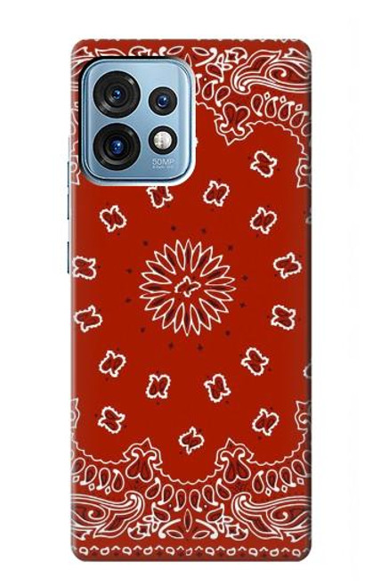 S3355 Motif Bandana Rouge Etui Coque Housse pour Motorola Edge+ (2023), X40, X40 Pro, Edge 40 Pro