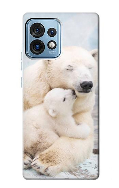 S3373 Famille d'ours polaire Etui Coque Housse pour Motorola Edge+ (2023), X40, X40 Pro, Edge 40 Pro