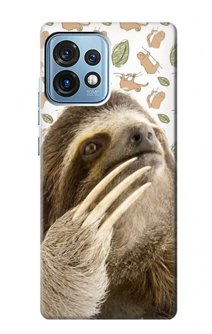 S3559 Motif Sloth Etui Coque Housse pour Motorola Edge+ (2023), X40, X40 Pro, Edge 40 Pro