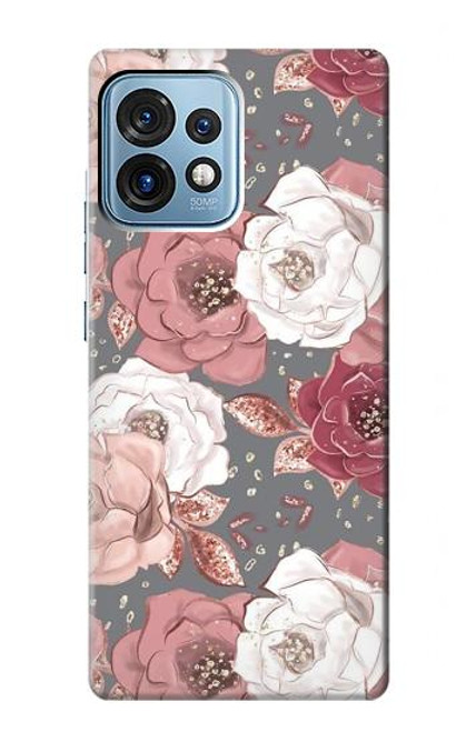 S3716 Motif floral rose Etui Coque Housse pour Motorola Edge+ (2023), X40, X40 Pro, Edge 40 Pro