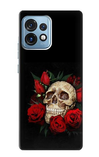 S3753 Roses de crâne gothique sombre Etui Coque Housse pour Motorola Edge+ (2023), X40, X40 Pro, Edge 40 Pro