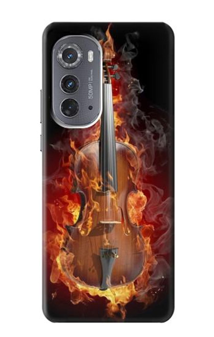 S0864 Violon feu Etui Coque Housse pour Motorola Edge (2022)