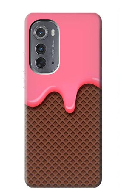 S3754 Cornet de crème glacée à la fraise Etui Coque Housse pour Motorola Edge (2022)