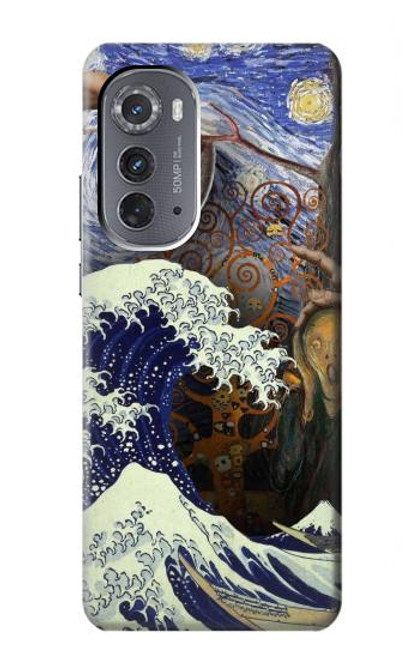 S3851 Monde de l'art Van Gogh Hokusai Da Vinci Etui Coque Housse pour Motorola Edge (2022)