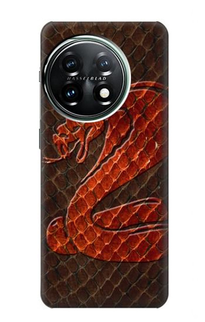 S0663 Cobra Serpent Peau Etui Coque Housse pour OnePlus 11