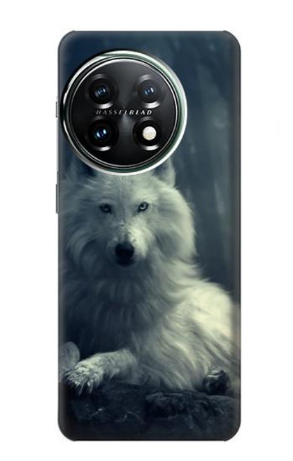 S1516 Loup blanc Etui Coque Housse pour OnePlus 11