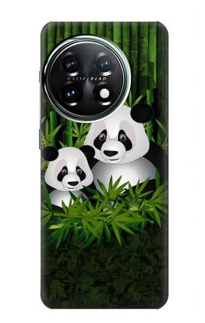 S2441 Forêt de Bambous de la famille Panda Etui Coque Housse pour OnePlus 11