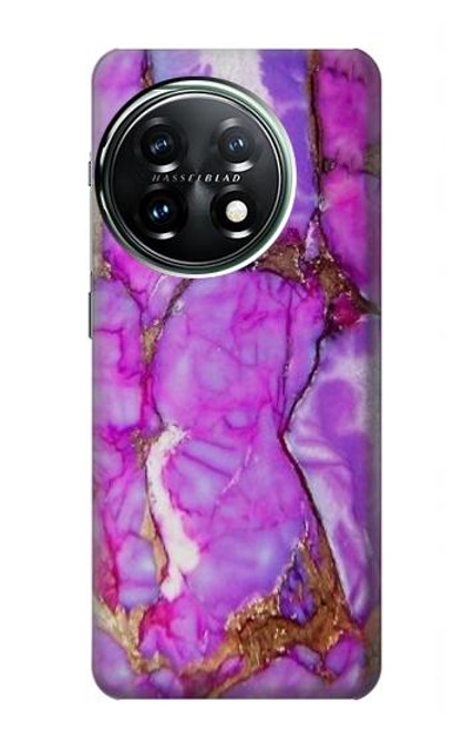 S2907 Violet Turquoise Pierre Etui Coque Housse pour OnePlus 11