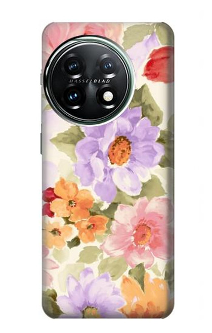 S3035 Peinture douce Fleur Etui Coque Housse pour OnePlus 11