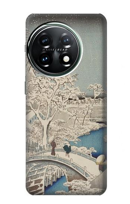 S3350 Utagawa Hiroshige Tambour Pont Yuhi Hill à Meguro Etui Coque Housse pour OnePlus 11