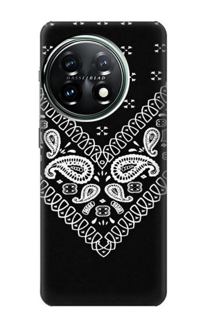 S3363 Motif Bandana Noir Etui Coque Housse pour OnePlus 11