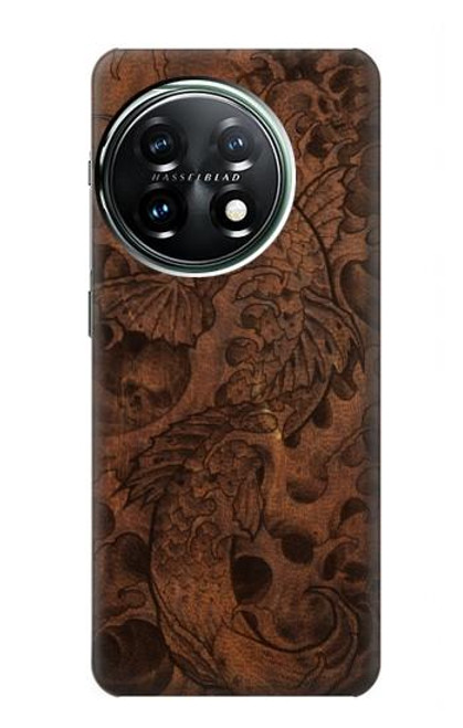 S3405 Graphique poisson Tatouage cuir Imprimer Etui Coque Housse pour OnePlus 11