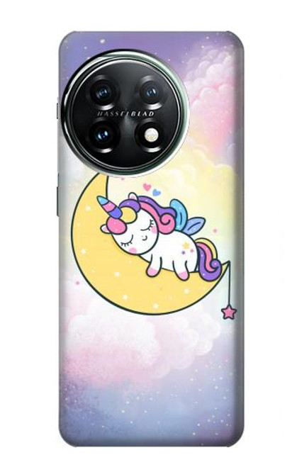 S3485 Mignon sommeil Licorne Etui Coque Housse pour OnePlus 11