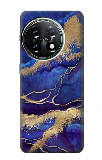 S3906 Marbre violet bleu marine Etui Coque Housse pour OnePlus 11
