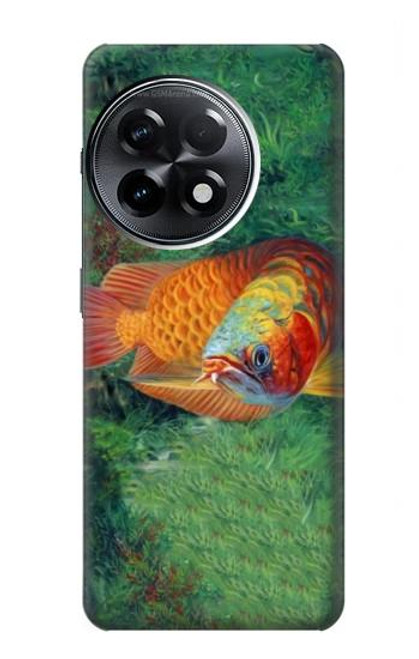 S1157 Rouge Arowana Poisson Etui Coque Housse pour OnePlus 11R