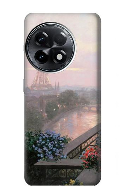 S1443 Terrasse à Paris Eifel Etui Coque Housse pour OnePlus 11R