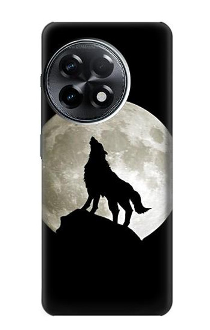 S1981 Loup hurlant à la lune Etui Coque Housse pour OnePlus 11R