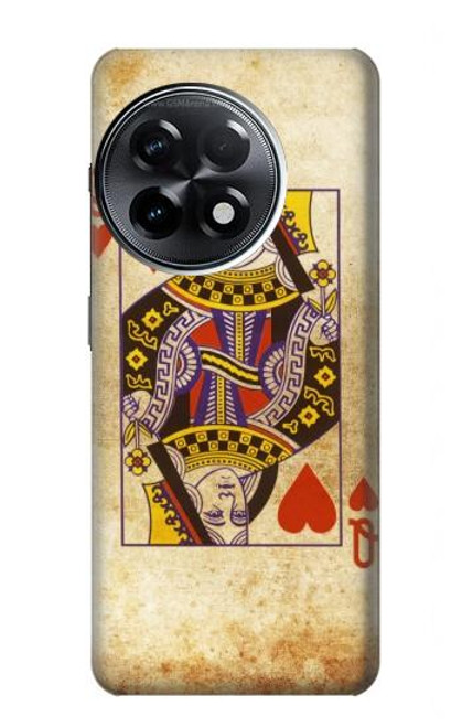 S2833 Poker Carte Coeurs Reine Etui Coque Housse pour OnePlus 11R