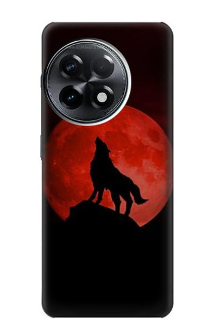 S2955 Loup Hurlant Rouge Lune Etui Coque Housse pour OnePlus 11R