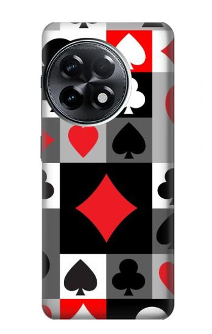 S3463 Costume Poker Carte Etui Coque Housse pour OnePlus 11R