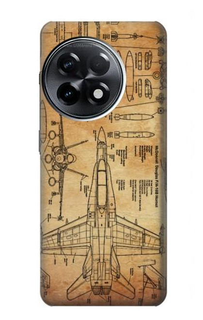 S3868 Plan d'avion vieux papier Etui Coque Housse pour OnePlus 11R