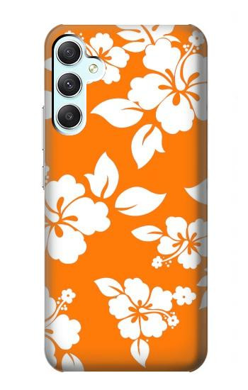 S2245 Hawai Hibiscus Motif orange Etui Coque Housse pour Samsung Galaxy A34 5G
