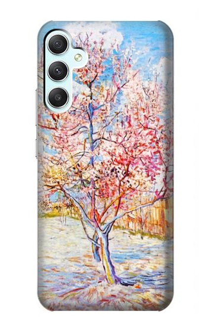 S2450 Van Gogh Fleur de Pêcher Etui Coque Housse pour Samsung Galaxy A34 5G