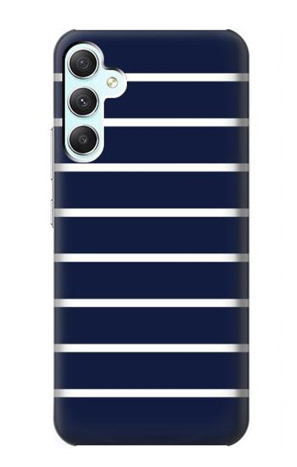 S2767 Marine rayé blanc Etui Coque Housse pour Samsung Galaxy A34 5G