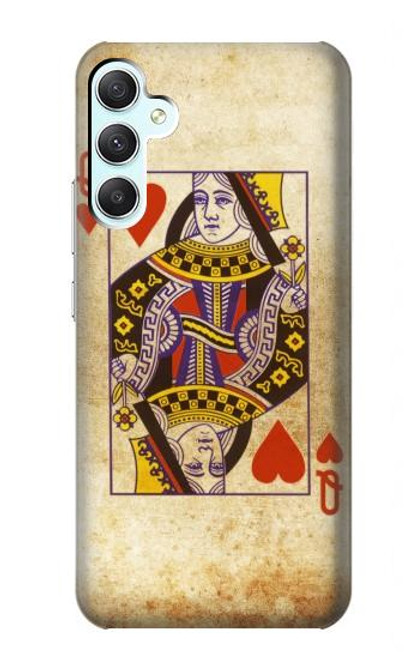 S2833 Poker Carte Coeurs Reine Etui Coque Housse pour Samsung Galaxy A34 5G
