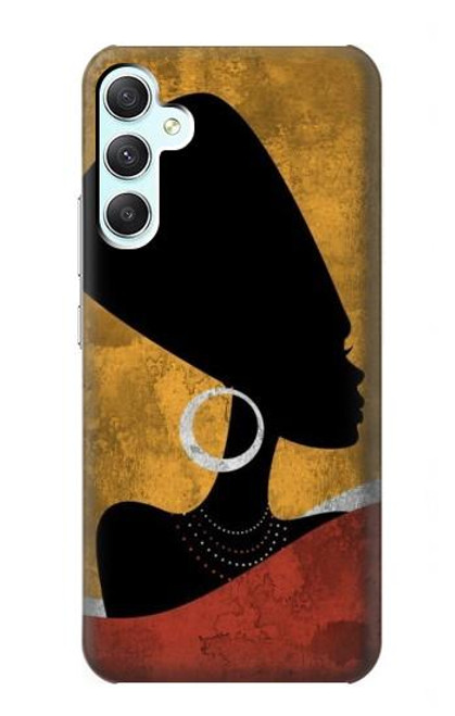 S3453 Africaine Reine Néfertiti Silhouette Etui Coque Housse pour Samsung Galaxy A34 5G