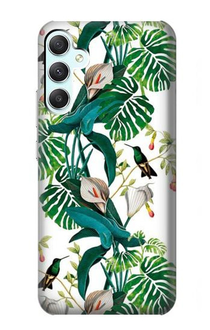 S3697 Oiseaux de la vie des feuilles Etui Coque Housse pour Samsung Galaxy A34 5G
