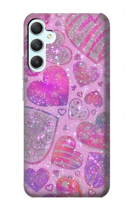 S3710 Coeur d'amour rose Etui Coque Housse pour Samsung Galaxy A34 5G