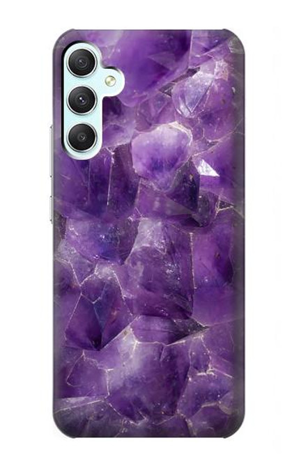 S3713 Graphique violet améthyste à quartz imprimé Etui Coque Housse pour Samsung Galaxy A34 5G