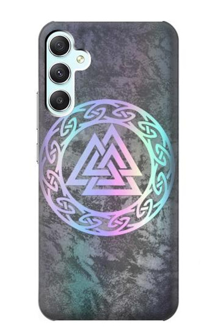 S3833 Valknut Odin Wotans Noeud Hrungnir Coeur Etui Coque Housse pour Samsung Galaxy A34 5G