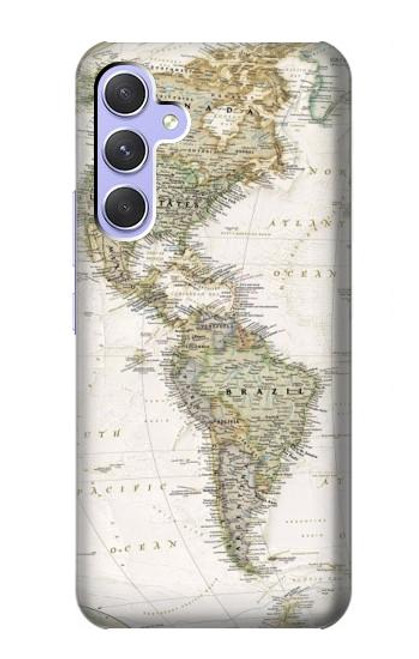 S0604 Carte du monde Etui Coque Housse pour Samsung Galaxy A54 5G