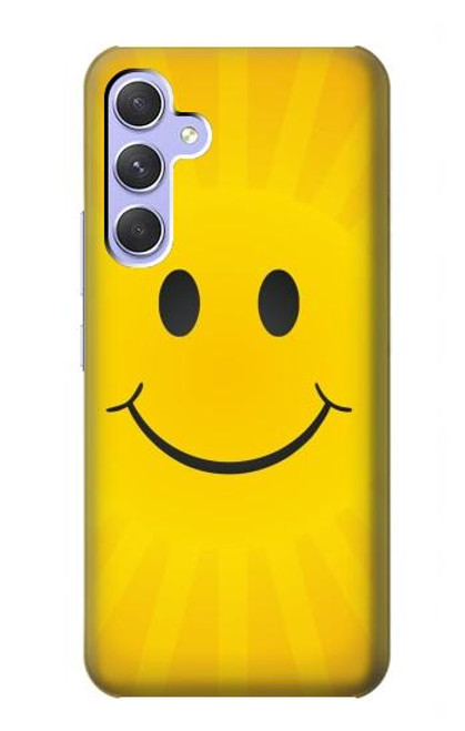 S1146 Sourire Soleil Jaune Etui Coque Housse pour Samsung Galaxy A54 5G