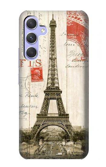 S2108 Tour Eiffel de Paris Carte postale Etui Coque Housse pour Samsung Galaxy A54 5G