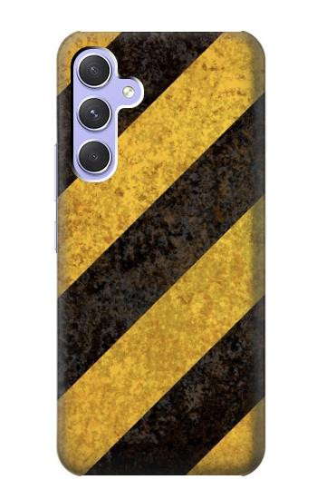 S2231 Noir et Jaune Ligne de risque rayé Etui Coque Housse pour Samsung Galaxy A54 5G
