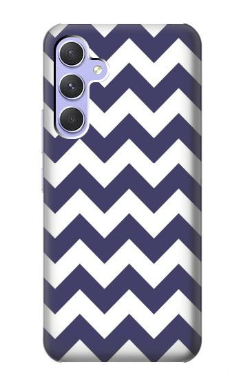 S2345 Marine Bleu Shavron Zig zag Etui Coque Housse pour Samsung Galaxy A54 5G