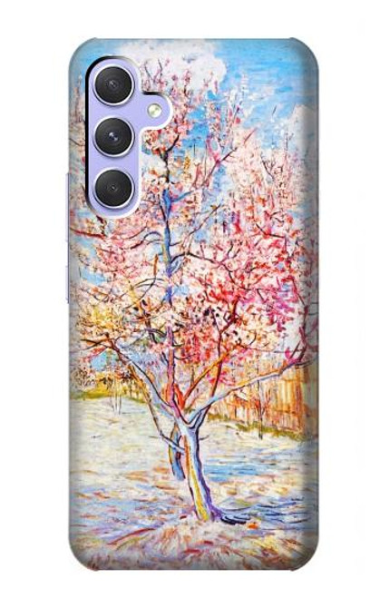 S2450 Van Gogh Fleur de Pêcher Etui Coque Housse pour Samsung Galaxy A54 5G