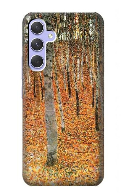 S3380 Gustav Klimt Bouleau Forêt Etui Coque Housse pour Samsung Galaxy A54 5G