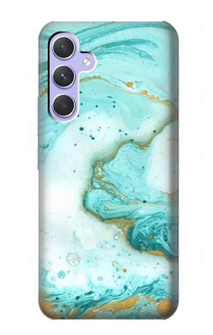 S3399 Vert Marbre Imprimer Graphique Etui Coque Housse pour Samsung Galaxy A54 5G