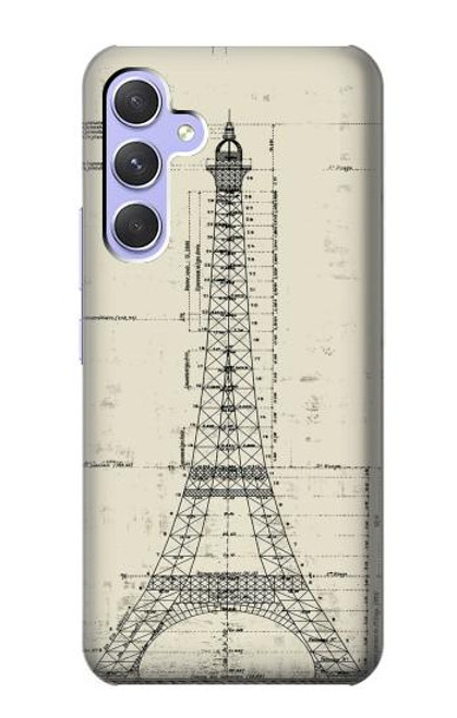 S3474 Dessin Architectural Eiffel Etui Coque Housse pour Samsung Galaxy A54 5G
