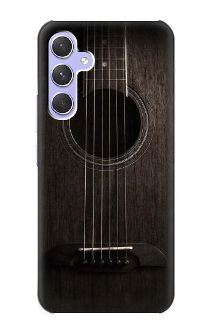 S3834 Guitare noire Old Woods Etui Coque Housse pour Samsung Galaxy A54 5G