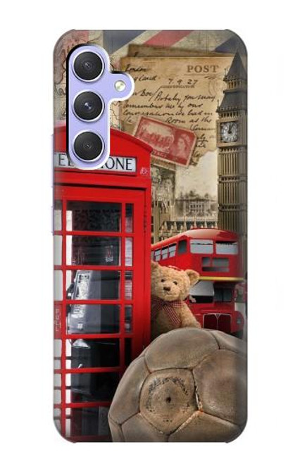 S3856 Vintage Londres Britannique Etui Coque Housse pour Samsung Galaxy A54 5G