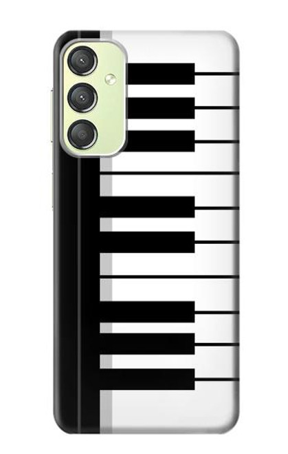 S3078 Noir et blanc Clavier de piano Etui Coque Housse pour Samsung Galaxy A24 4G